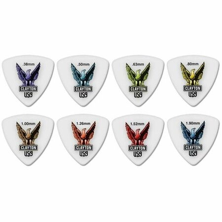 CLAYTON Acetal Polymer Rounded Triangle Guitar Picks- 0.38 mm, 72PK RT38